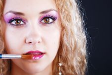 Girl With Brush Stock Photos Girl With Brush Stock Photos