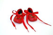 Red Shoes For Baby Girl Stock Photography