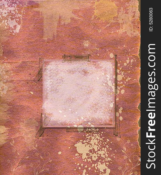 Grunge background with frame, floral,
splatter, stains. Grunge background with frame, floral,
splatter, stains