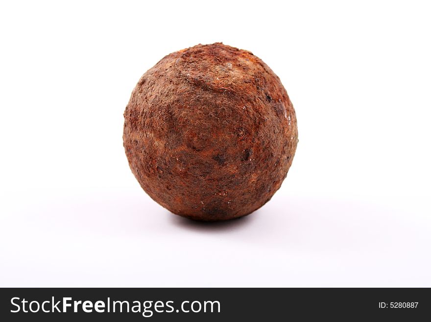Rusted ball isolated over white background