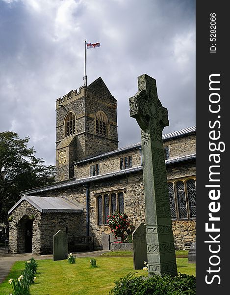 Church in Bowness on Windermere lake in Lake District, UK. Church in Bowness on Windermere lake in Lake District, UK