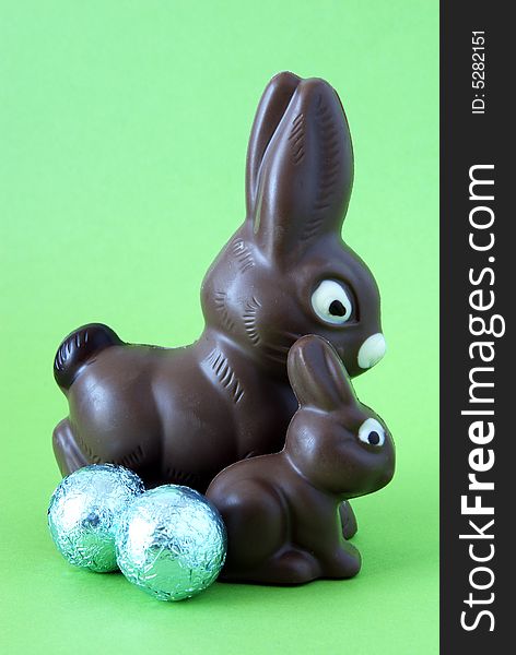 Two Chocolate Easter Bunnies