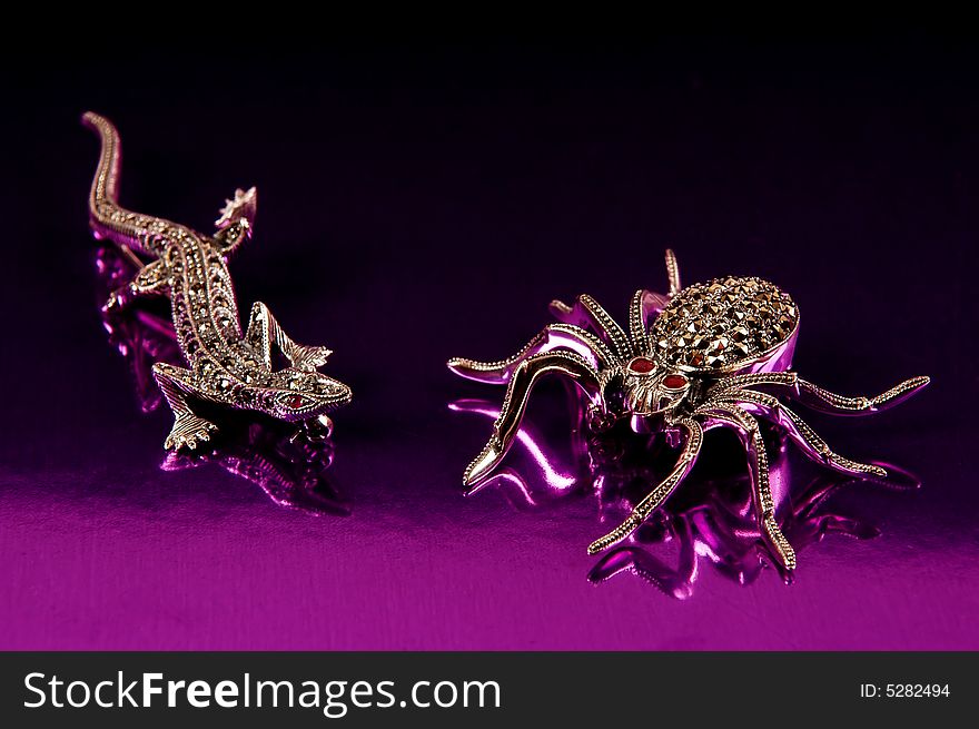 Beautiful jeweller ornaments in the form of animals