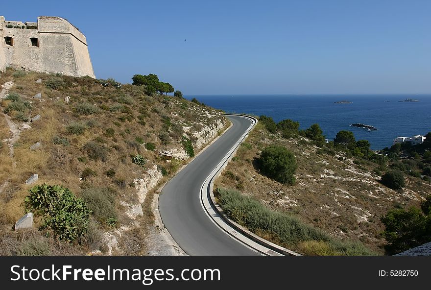 Ibiza dalt vila in mediterranean spain