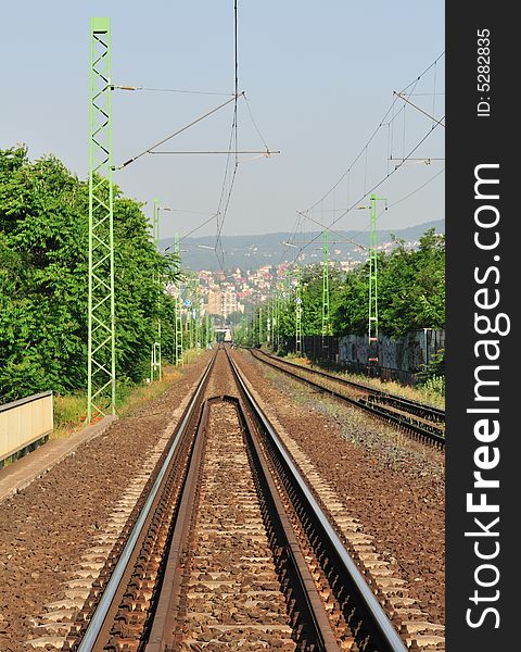 Railway, picture taken in Budapest (Hungary)
