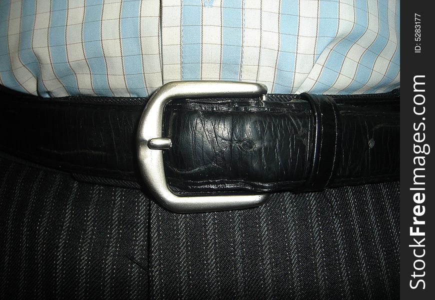 Close-up of man belt