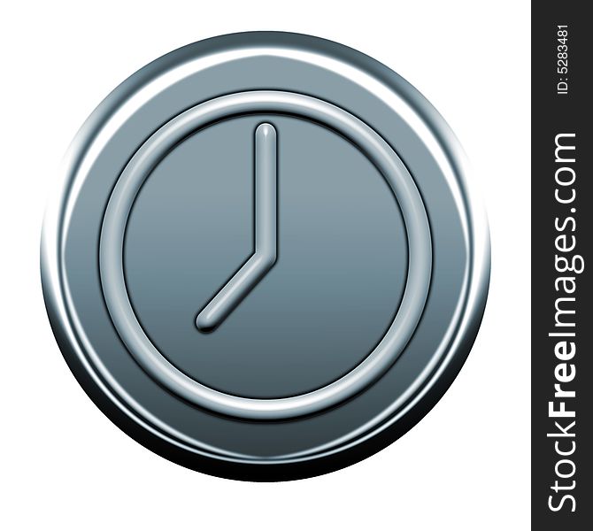 Illustration of a clock icon for  internet web in  gray tones. Illustration of a clock icon for  internet web in  gray tones