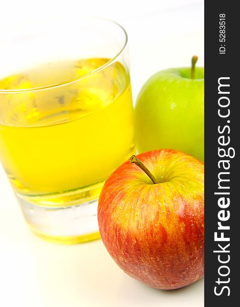 Apple juice isolated against a white background