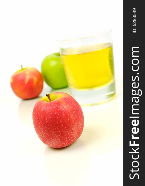 Apple juice isolated against a white background