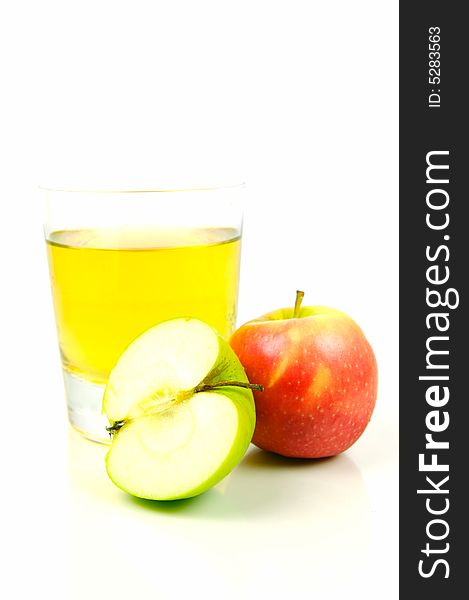 Apple juice isolated against a white background