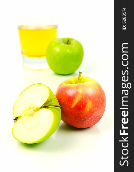 Apple juice isolated against a white background