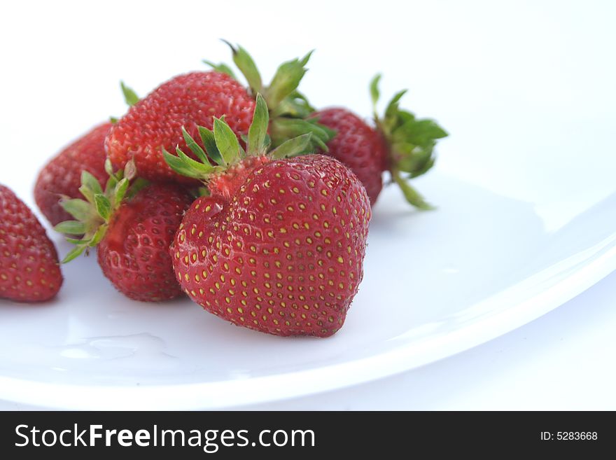 Ripe sweet fresh strawberries dessert