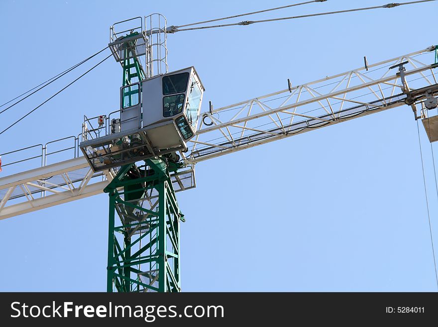 Cabin Of Old Crane On Sky