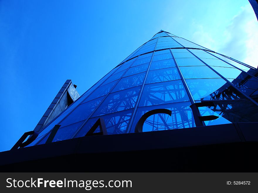 Picture of a glass and metal architecture. Picture of a glass and metal architecture