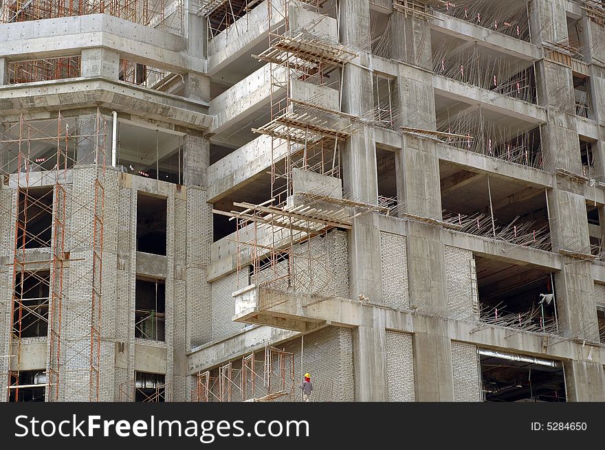 A Newly built building at construction site