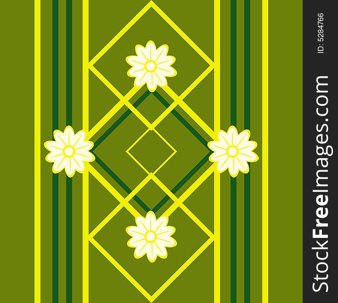 Design green floral seamless pattern with flowers