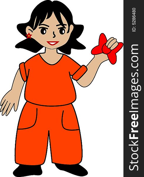 Vector illustration of a girl