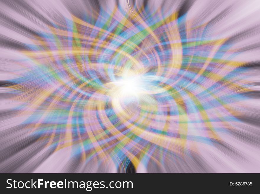 Multicolored swirl of light made