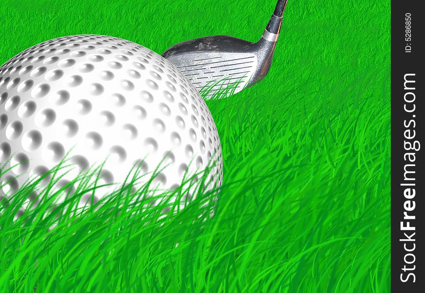 Golf ball in the rough