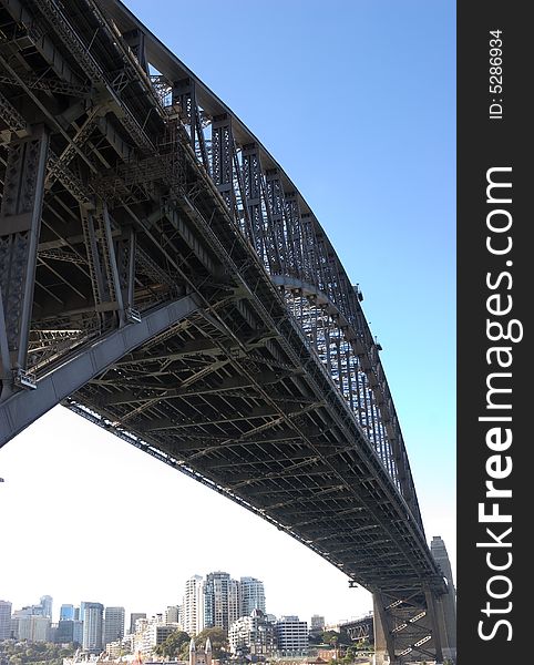 View of underside of the Sydney Harbour Bridge