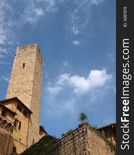 Beautiful view of an tower in S.Gemignano - tuscany. Beautiful view of an tower in S.Gemignano - tuscany