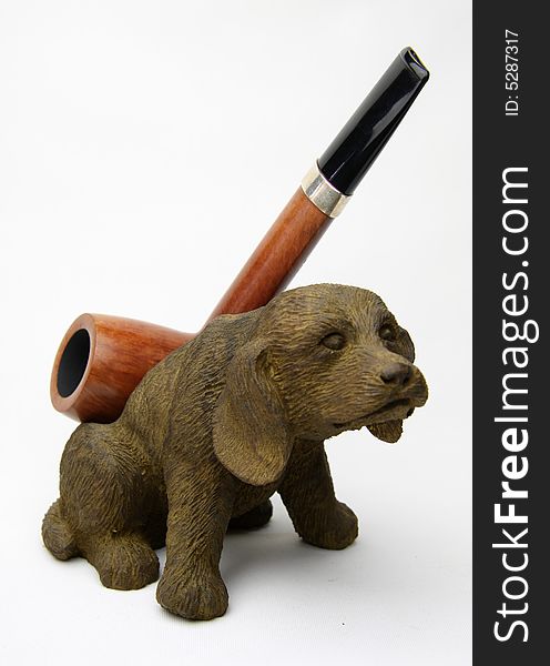 An tobacco pipe on white background.