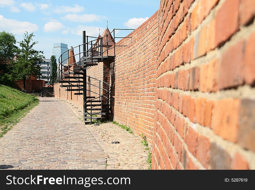 Historic wall in Warsaw, Poland. Historic wall in Warsaw, Poland