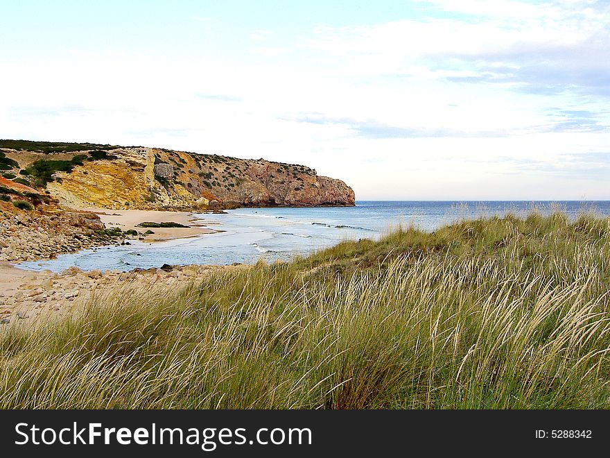 Zavial beach near Vila do Bispo, on Algarve, Portugal.