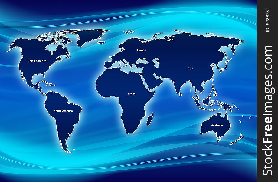 Modern map of the world. Modern map of the world