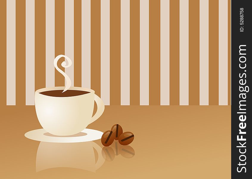 Coffee cup and smoke vector illustration