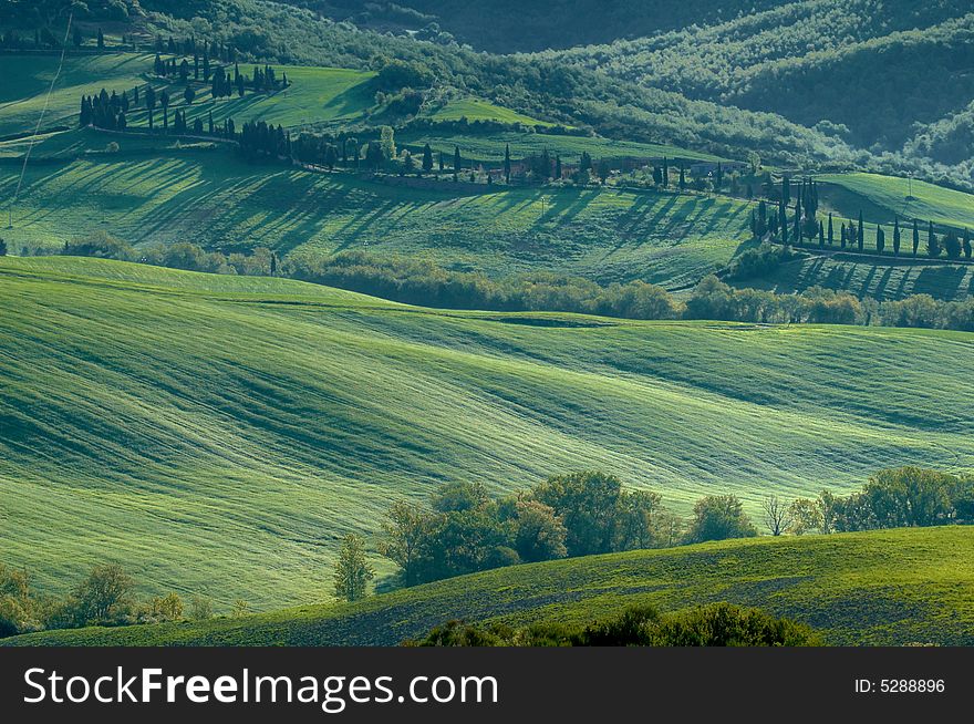 Rural countryside landscape in Tuscany region of Italy. Rural countryside landscape in Tuscany region of Italy.