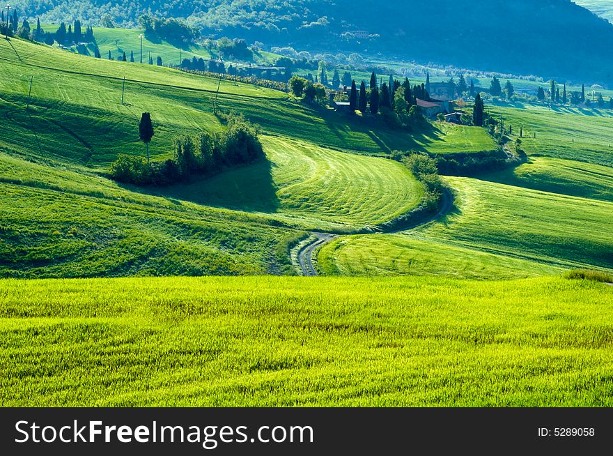 Rural countryside landscape in Tuscany region of Italy. Rural countryside landscape in Tuscany region of Italy.