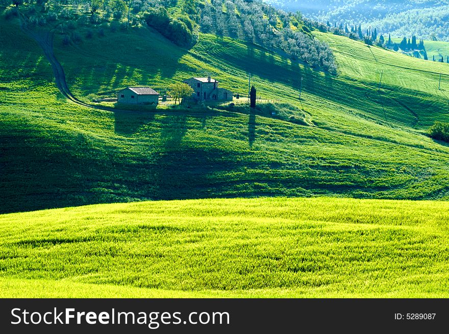 Rural countryside landscape in Tuscany region of Italy. Rural countryside landscape in Tuscany region of Italy.