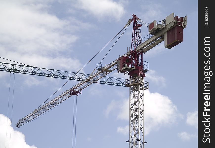 Photo featuring huge tower crane