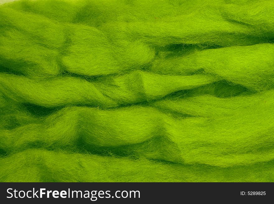 Detailed pattern of green wool, background, sheep wool.