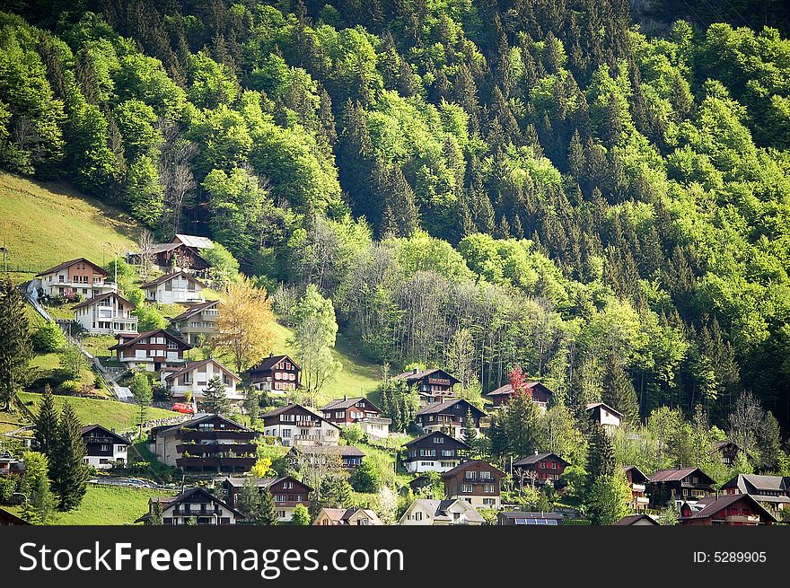 A small village near the bottom of mount titlis, Switzerland. A small village near the bottom of mount titlis, Switzerland.