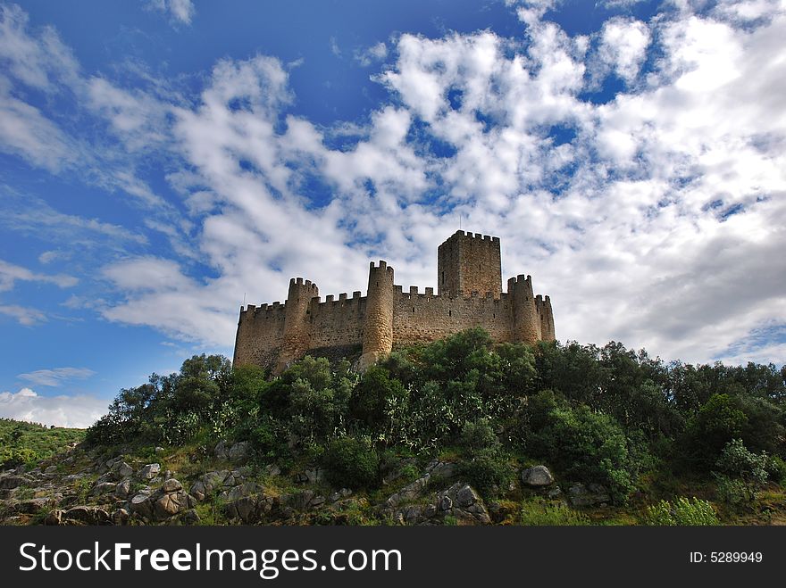 Almourol Castle is an historic Castle in the middle of Tejo River in Portugal. The largest river of Portugal. Almourol Castle is an historic Castle in the middle of Tejo River in Portugal. The largest river of Portugal.