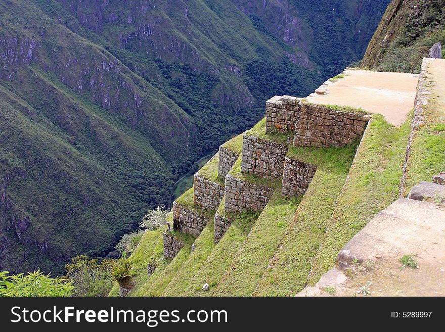 Steep Terraces in Machu Picchu