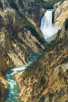 Lower Yellowstone Falls Royalty Free Stock Photos