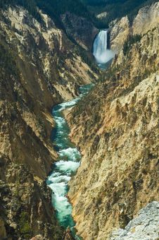 Lower Yellowstone Falls Stock Photo