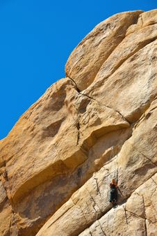 Girl Rock Climbing, Joshua Tree National Park Royalty Free Stock Photo Girl Rock Climbing, Joshua Tree National Park Royalty Free Stock Photo