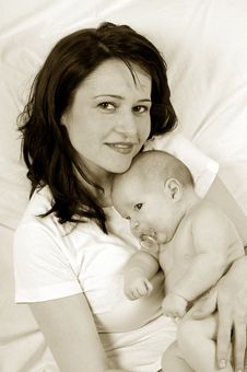 Mom And Little Baby Girl Royalty Free Stock Photography