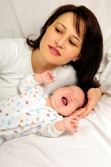 Mom And Little Baby Girl Stock Image