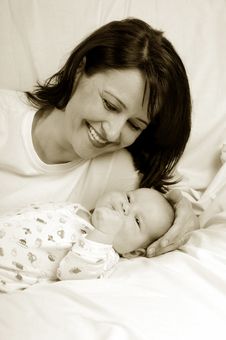 Mom And Little Baby Girl Royalty Free Stock Photo