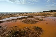 Pond On Red Dirt Royalty Free Stock Images