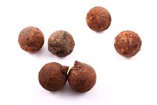 Six Rusted Balls Stock Photography