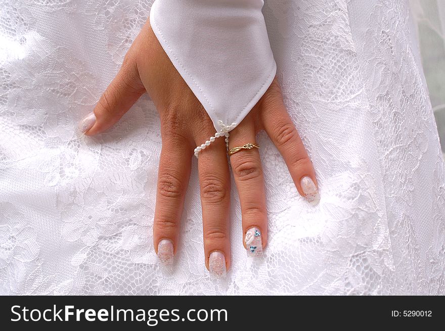 Bride's Hand Showing Ring Poland. Bride's Hand Showing Ring Poland
