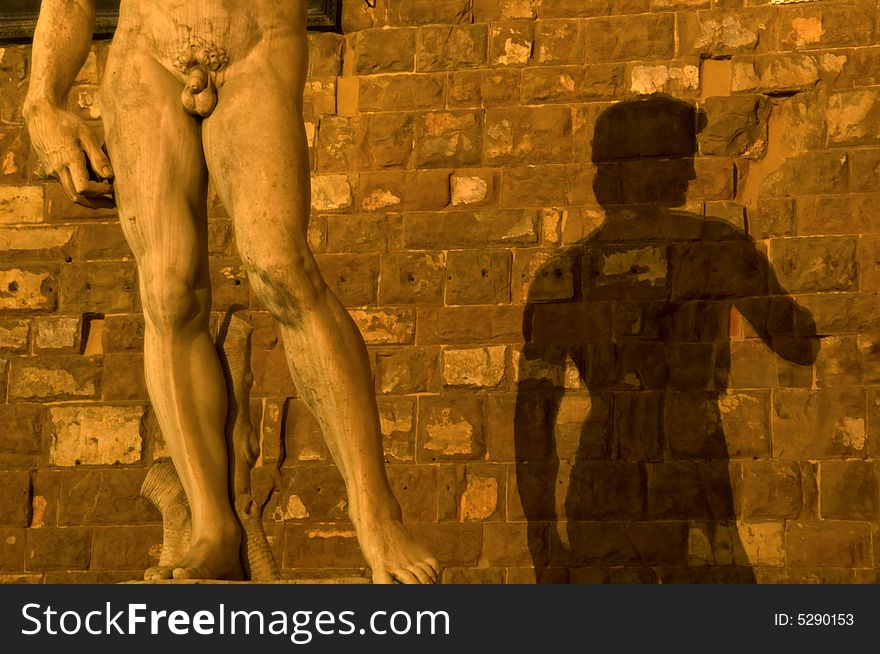 Shadow Of Michelangelo S David On Wall, Piazza Del