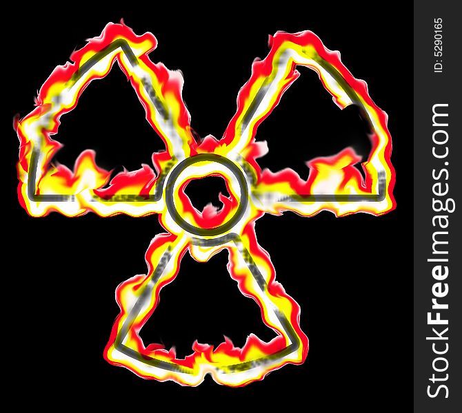 Illustration of the burning radiation sign