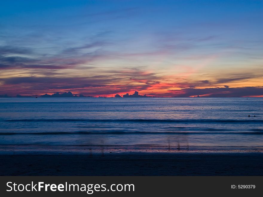 Empty sunset at Patong beach